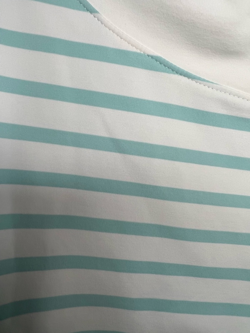 St. James Breton Stripe Boat Neck Top White Aqua 3/4 Sleeve Nautical Top 14 / L - Picture 8 of 8